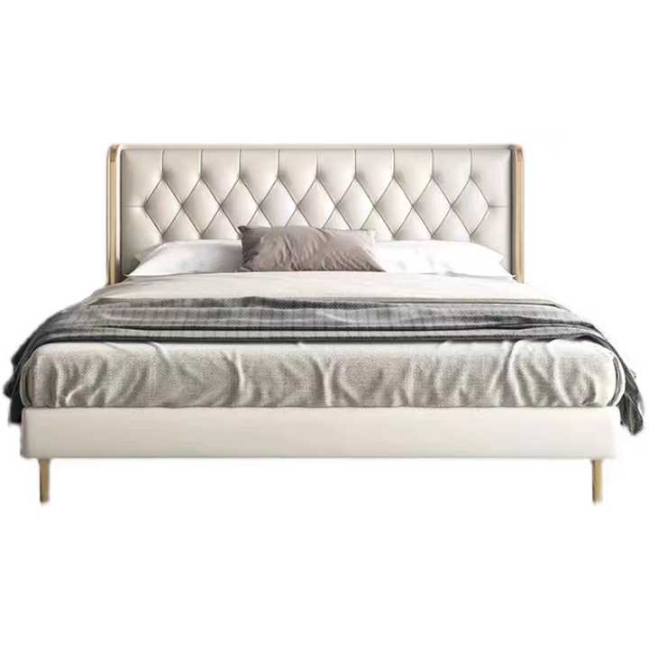 Milan White Upholstered Bed