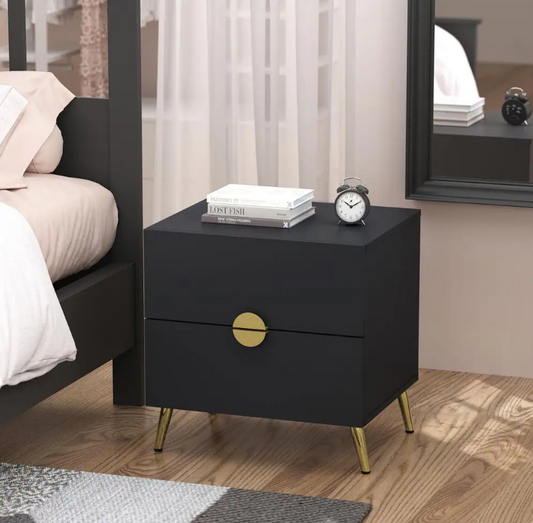 Modern Bedroom 2 Drawer Bedside Table