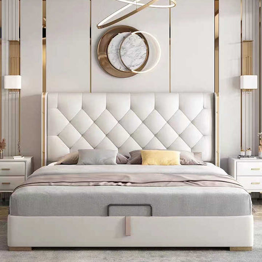 Milan White Upholstered Bed
