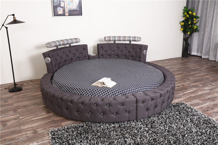 Texo Round Bed in Rich Suede