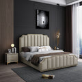 Vertical Tufting Upholstered Bed In Velvet