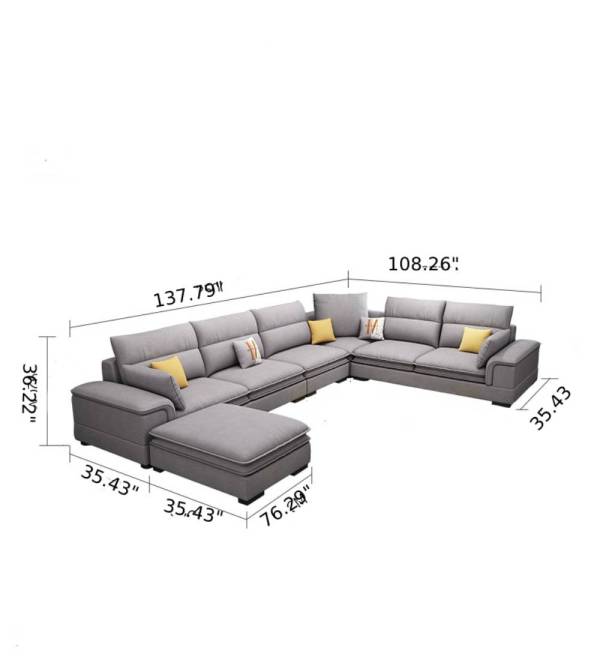 Graceful Modern U-Shaped Sofa
