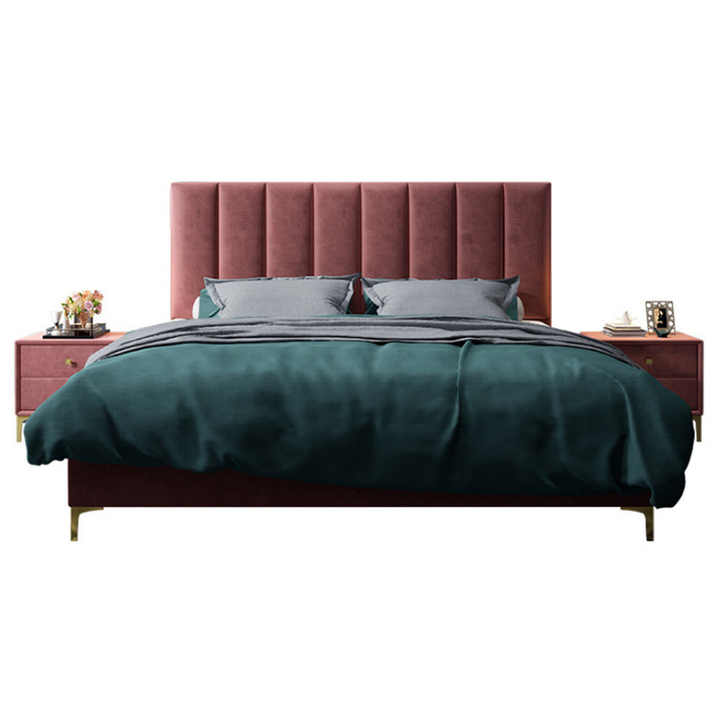 Texo Upholstered Bed In Rich Suede