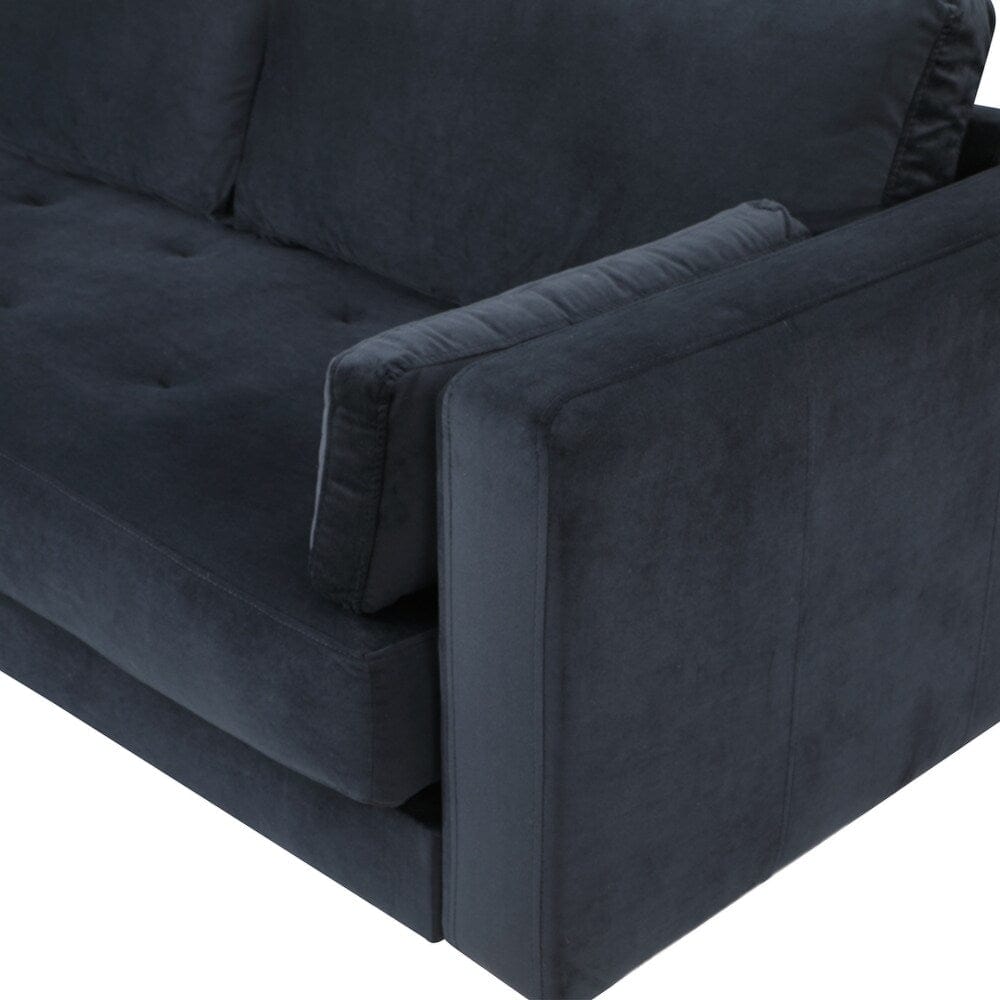 Matte Black L-Shaped Sectional Sofa