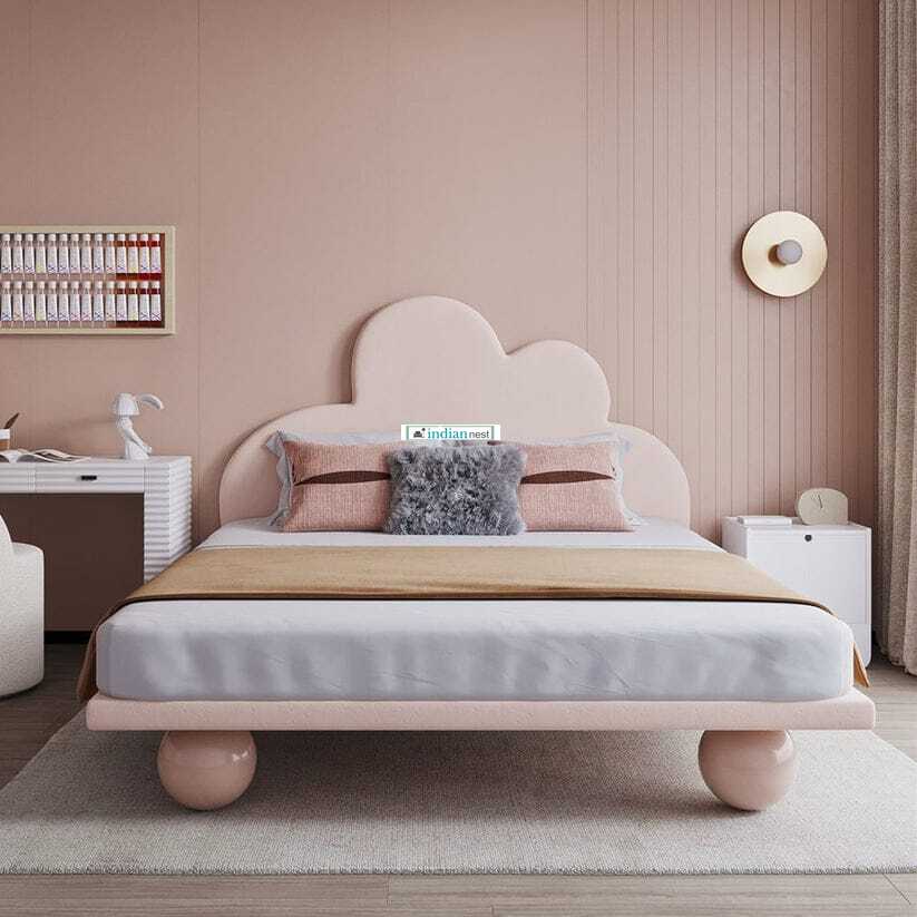 Small Cloudy Wooden Kids Bed