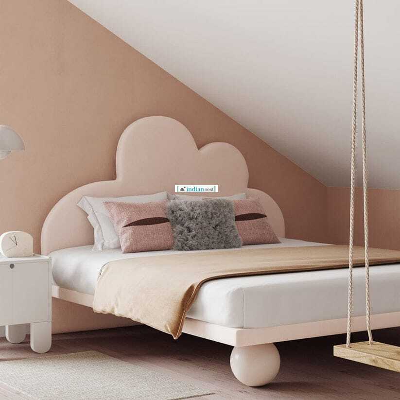 Small Cloudy Wooden Kids Bed