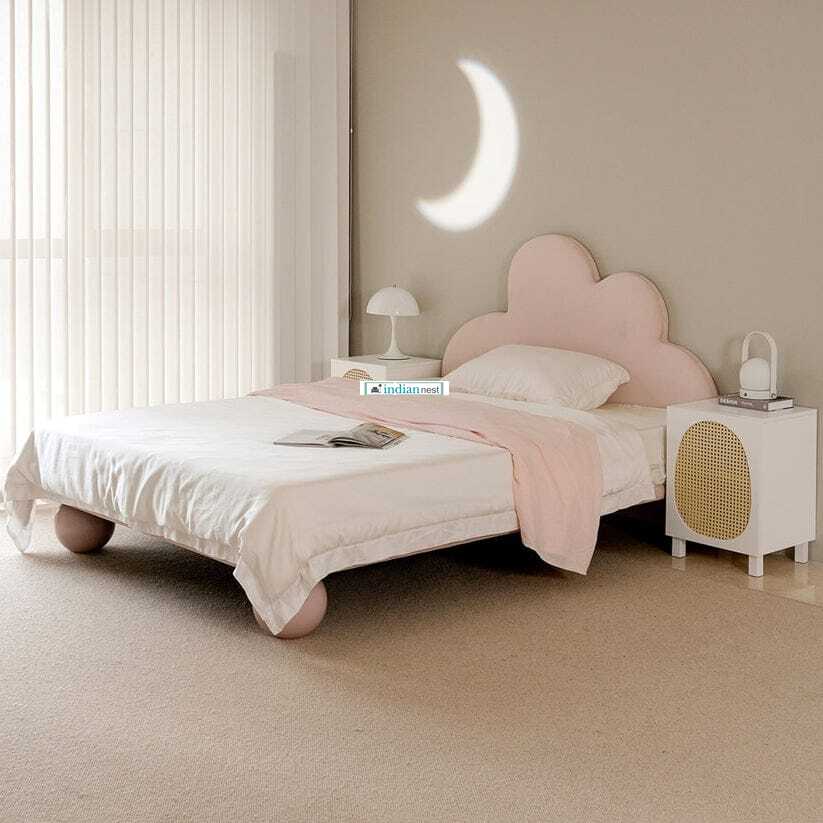Small Cloudy Wooden Kids Bed
