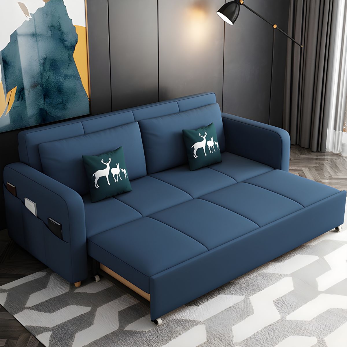 Omani Blue Sofa Cum Bed