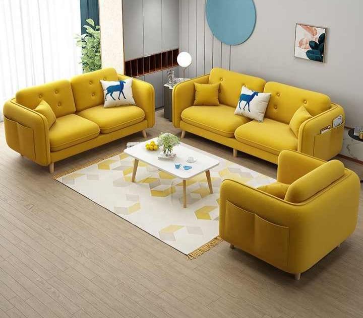 Nordic Soft Yellow Sofa Set