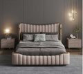 Lavish Vertical Tufting Leatherette Bed