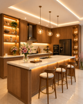 Luxury Wooden Island Kitchen Design