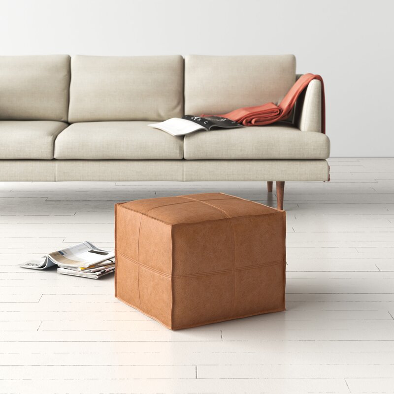 Gorgeous Orange Ottoman Without Storage