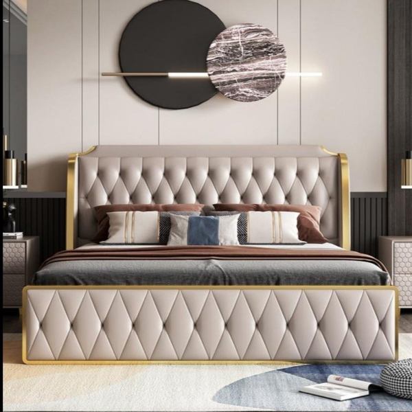 Classic Modish Leatherette Bed