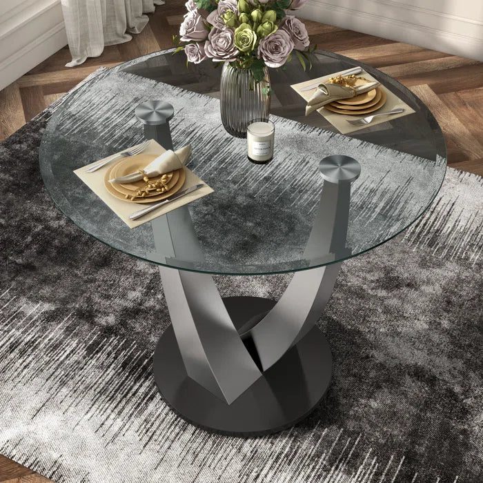 Venezuela Round Glass Dining Table