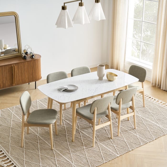 solid wood 6 seater