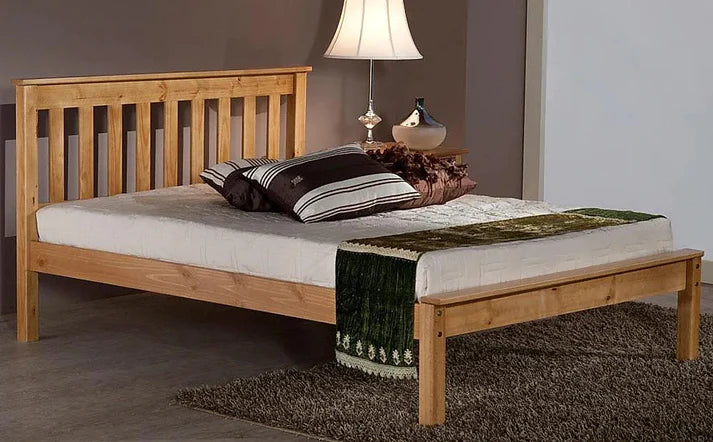 Antique Pine Wooden Queen Max Bed