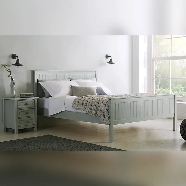 Grey Wooden Bed