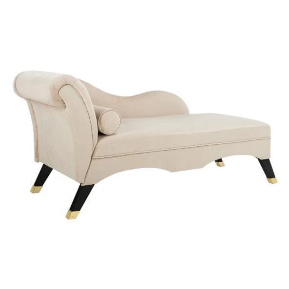 Haki Velvet Chaise With Pillow Antique Chair