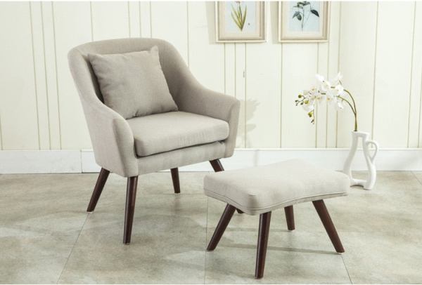 Large Leg Chair Relaxing Suede Wooden Legs Chair – Indian Nest