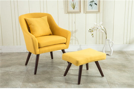 Relaxing Suede Wooden Legs Chair