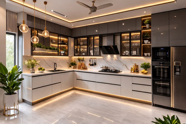 Premium Luxury L-Shaped Modular Kitchen
