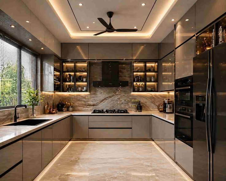 Contemporary Luxury U-Shaped Kitchen