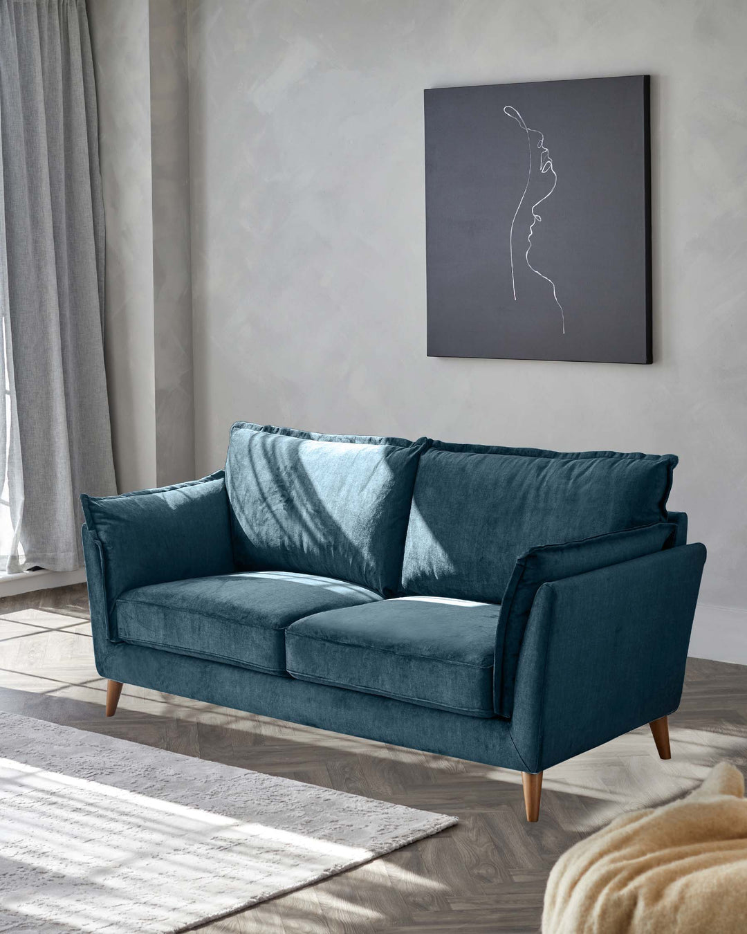 Glam Yale Blue Sofa Set