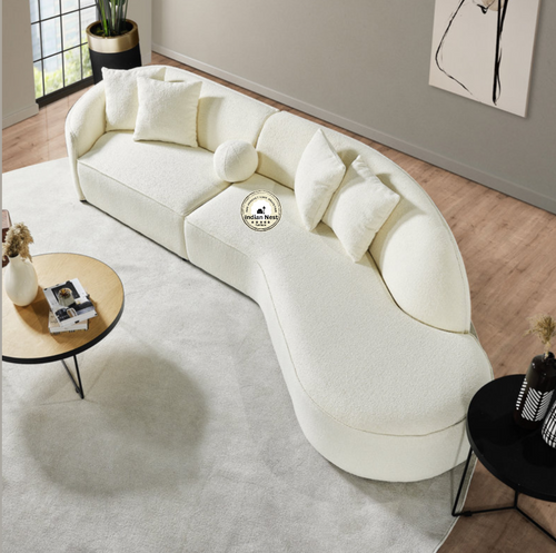 Aahed Off-White Curved Sofa