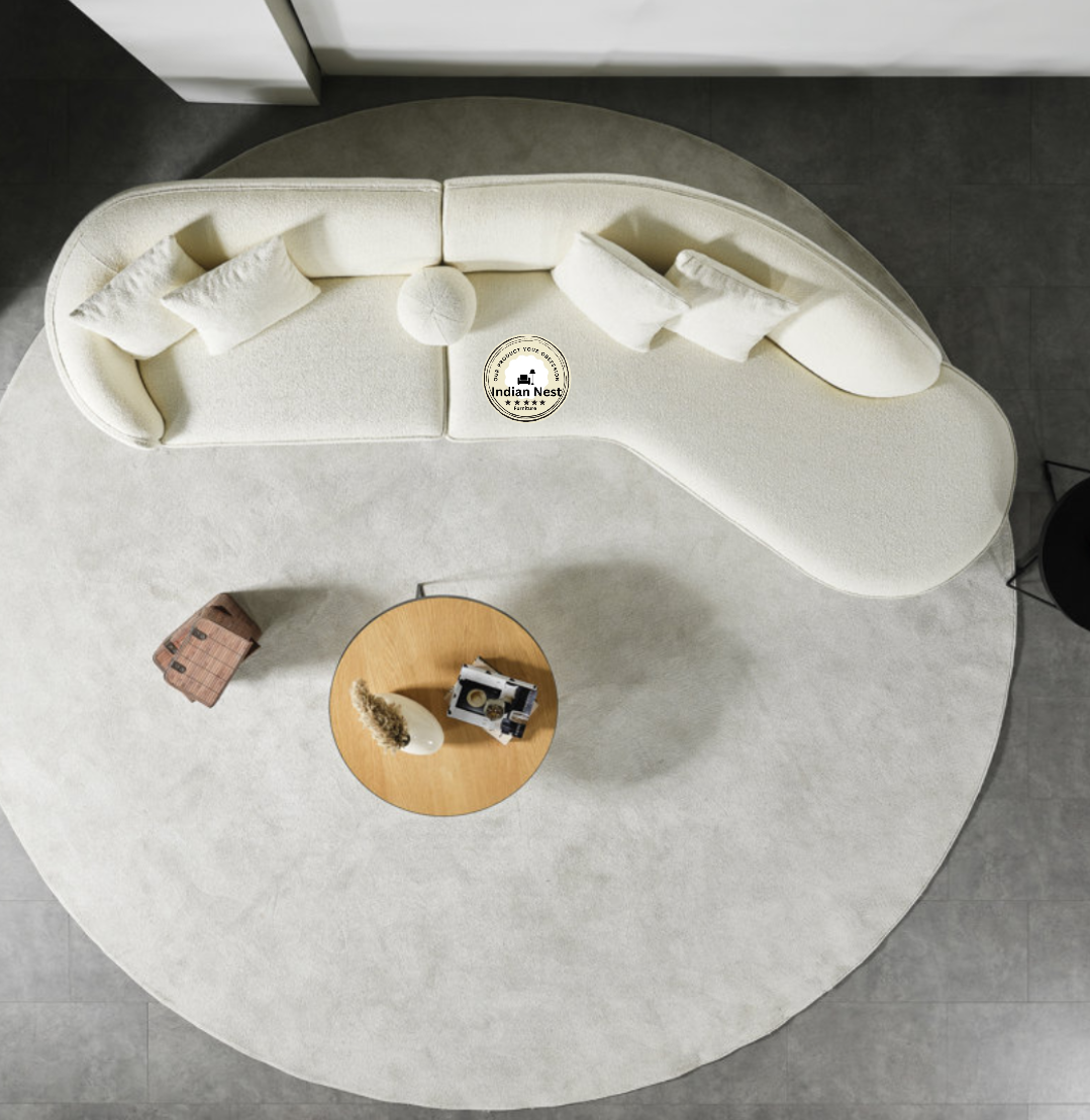 Aahed Off-White Curved Sofa