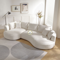 Soft White Rolled Curved Sofa