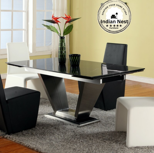 Nordic Black Wooden Dining Table
