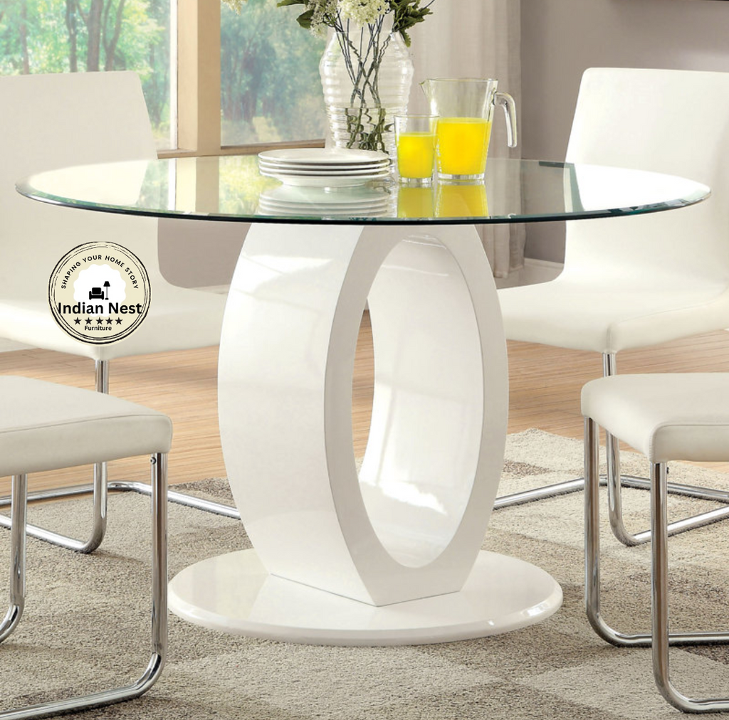 Glass White Dining Table
