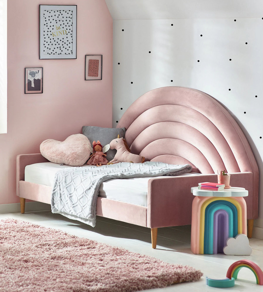 Pinkish Upholstered Kids Bed