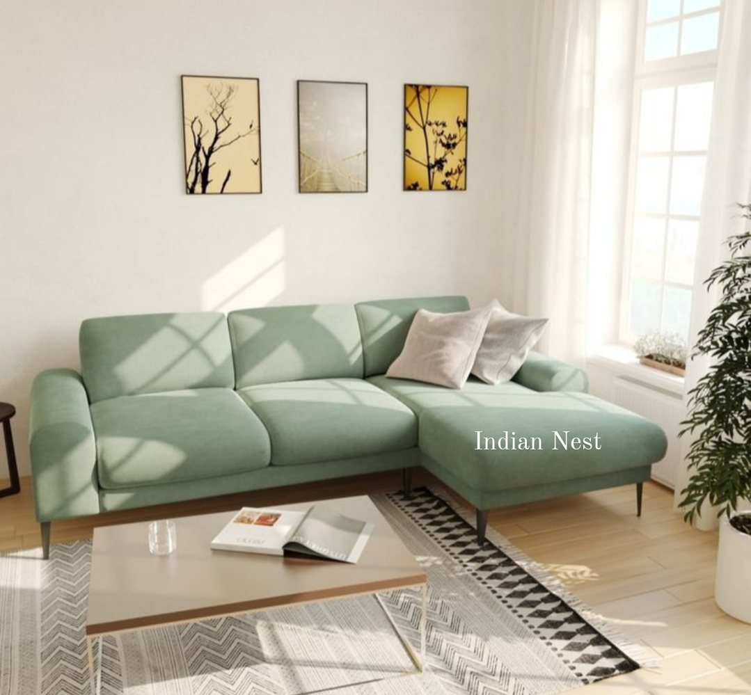 Sage Green L-shape sofa