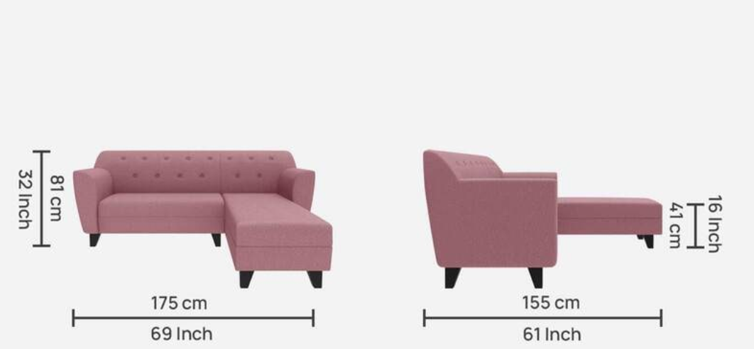 Sleep Sectional Pink Sofa