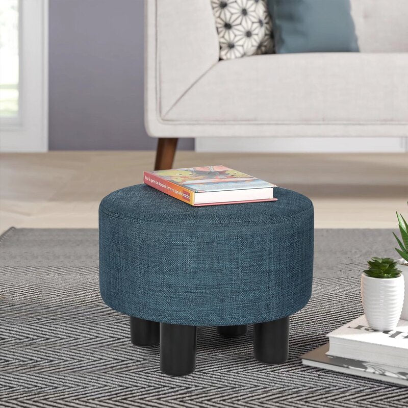 Glam Blue Ottoman Stool