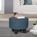 Glam Blue Ottoman Stool