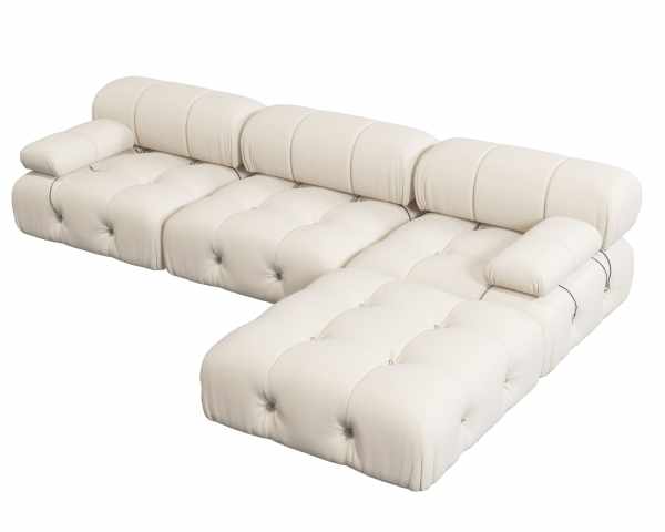 Impressive Suede L-Shaped Sectional Sofa Set