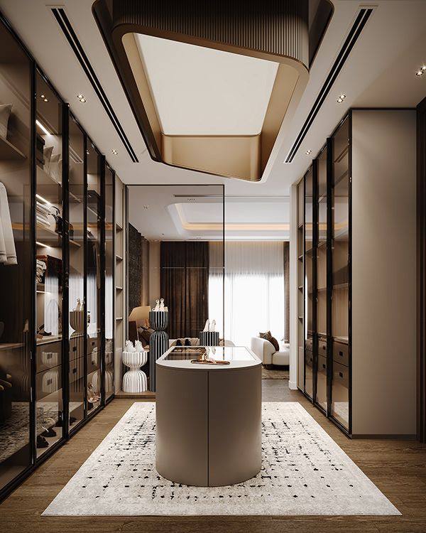 Glass walk In wardrobe
