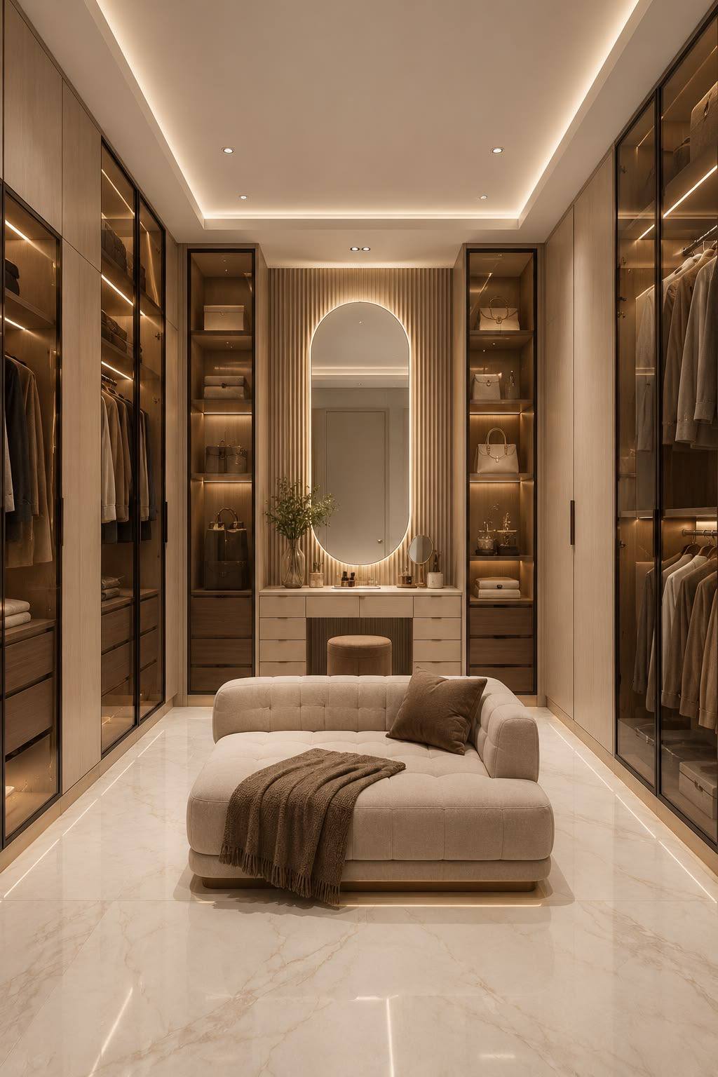 Fascinating walk in wardrobe