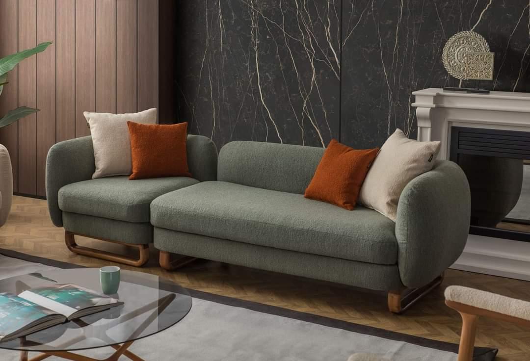 Fascinating Modern Sofa For Lobby In Teak Finish