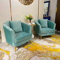 Rikishi Sofa Armered Wingback Chair Pair