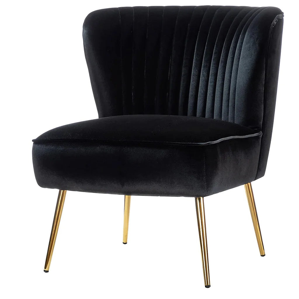 Nazario Black Chair In Velvet