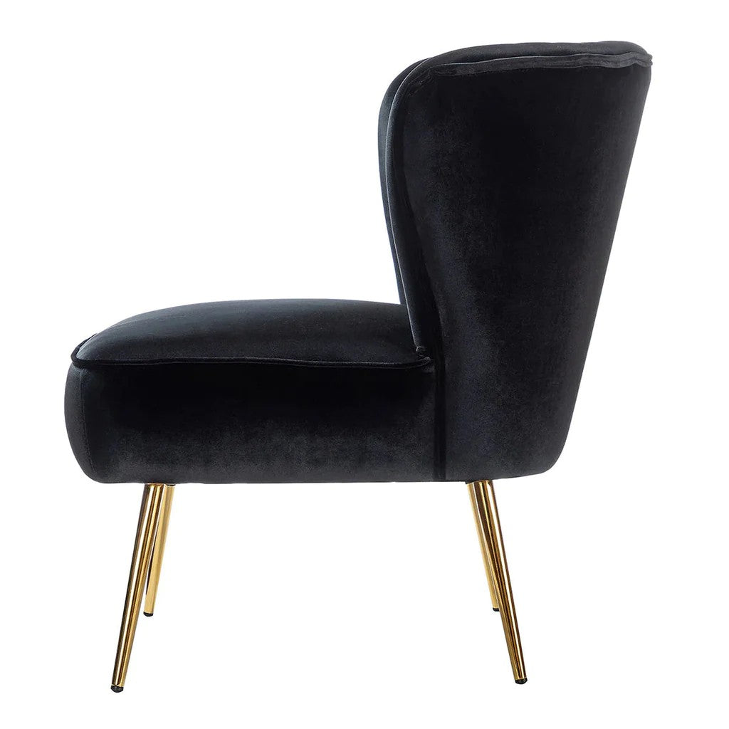 Nazario Black Chair In Velvet