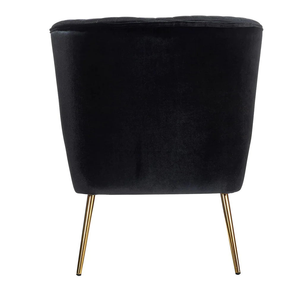 Nazario Black Chair In Velvet