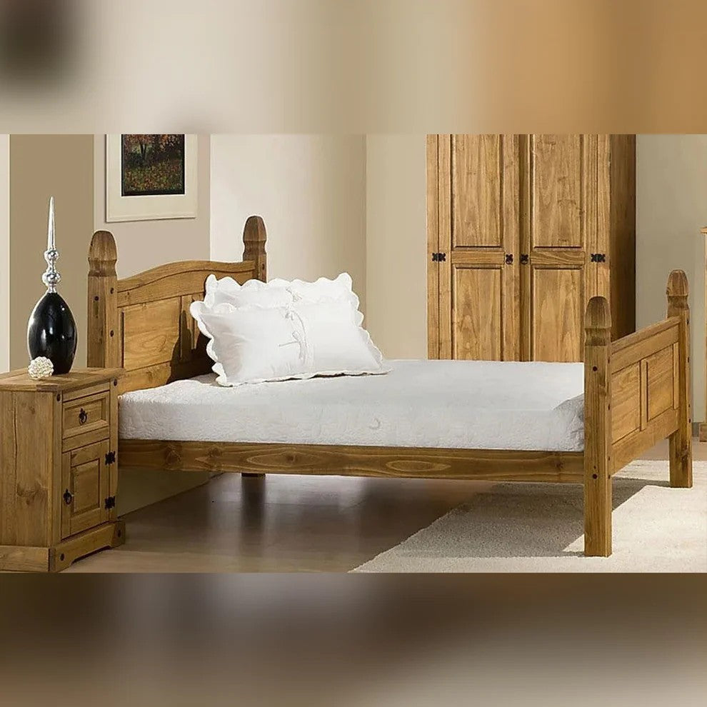 Mitashi Classic Wooden Bed in Teak Wood.