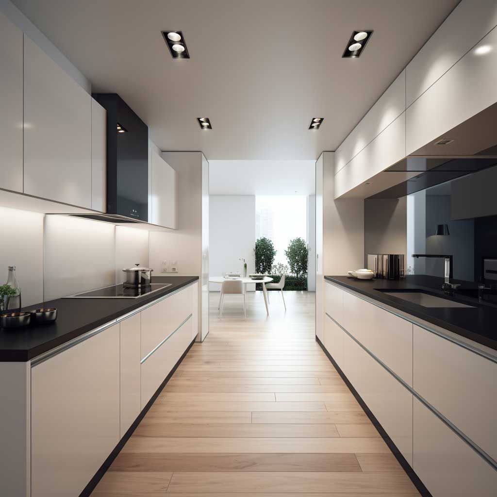 Minimalist Parallel Kitchen.