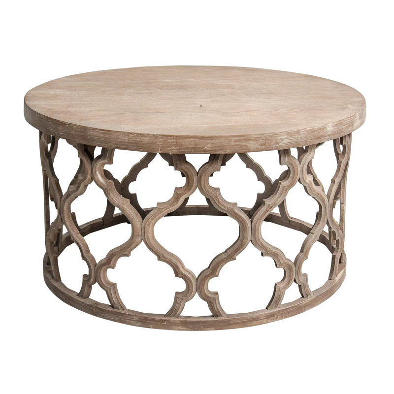 Wooden round coffee table