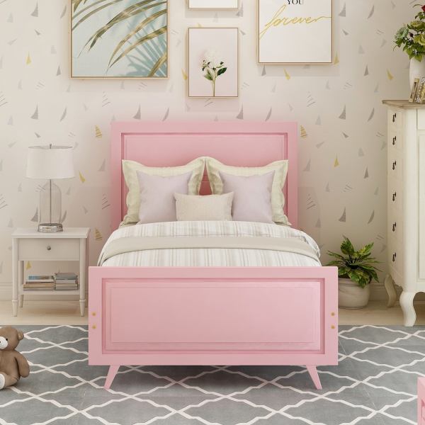 Baby Pink Wooden Bed For kids – Indian Nest