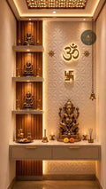 Luxury Contemporary Pooja Unit with LED Lighting